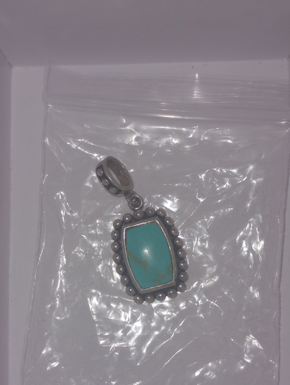 Artisan Crafted Sterling Silver Turquoise Pendant Necklace Charm -